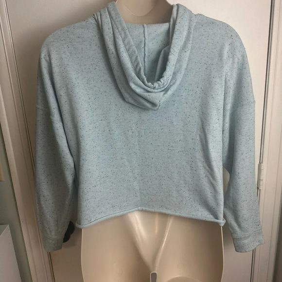 Calvin Klein logo cropped fit light blue speckled hoodie casual & comfy XL #0810 - Picture 10 of 10